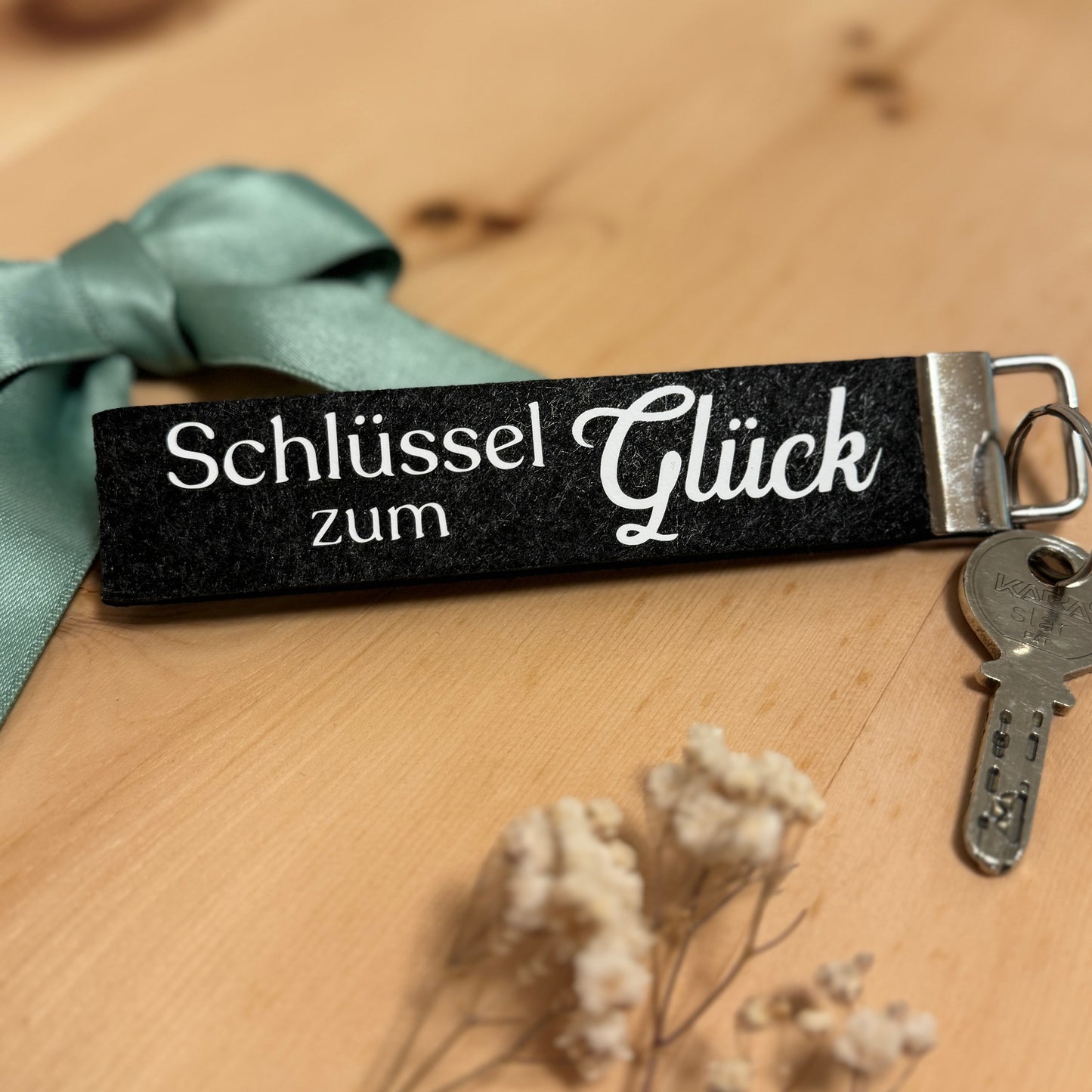 Filz-Schlüsselanhänger- Schlüssel zum Glück