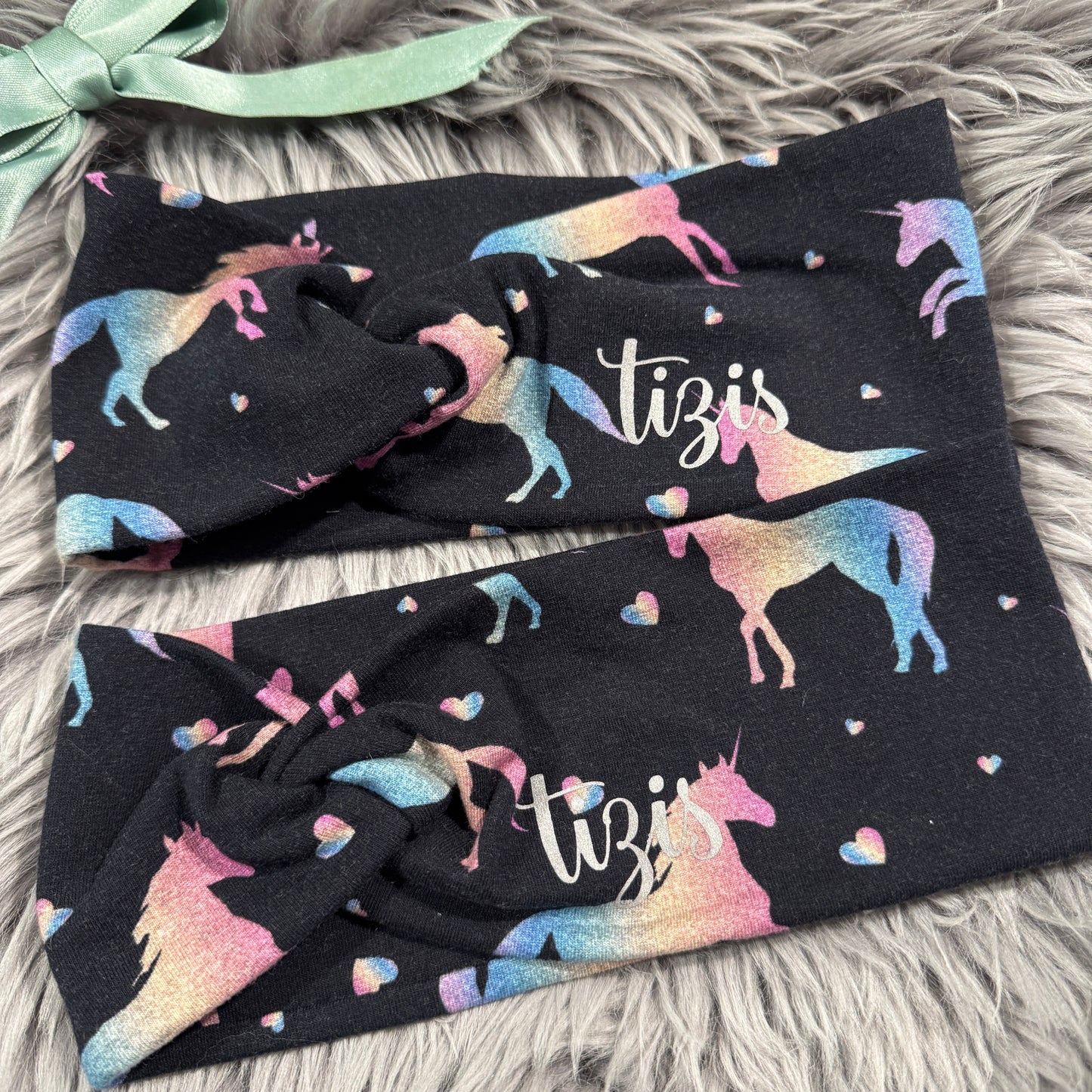 Knotenstirnband Rägäboge-Einhorn