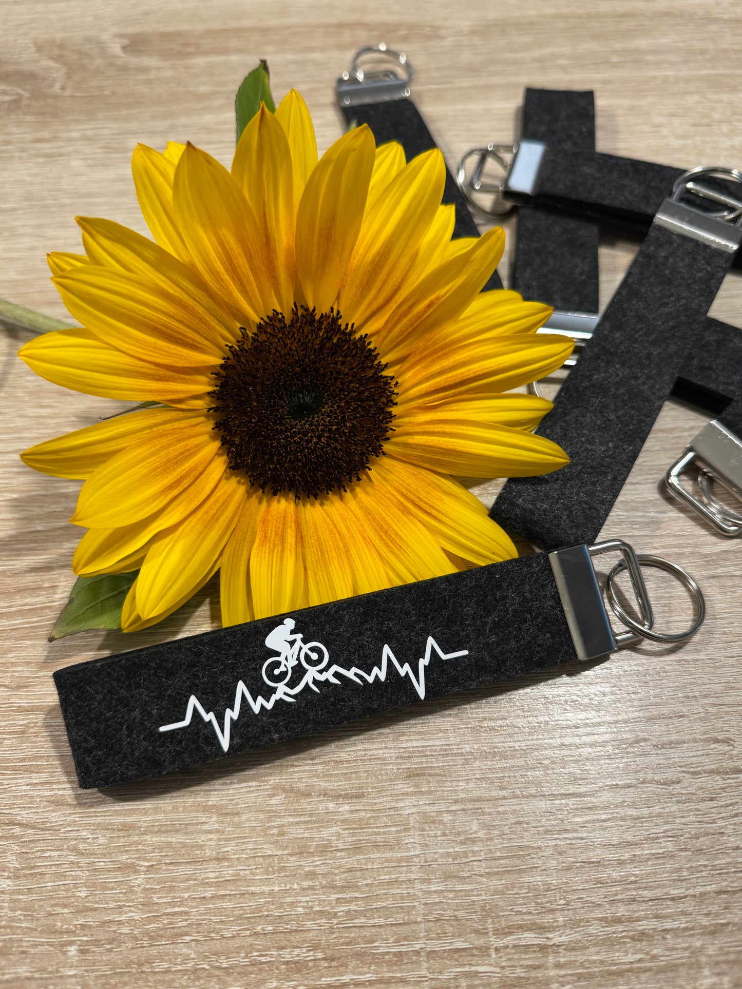 Filz-Schlüsselanhänger-Bike & Herzschlag