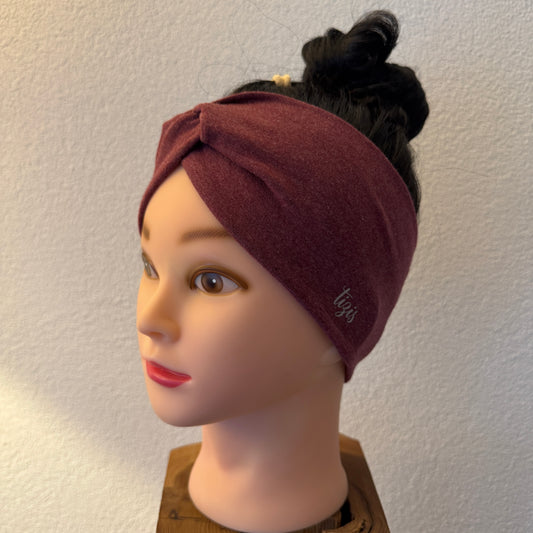 Knotenstirnband bordeaux melange Optik