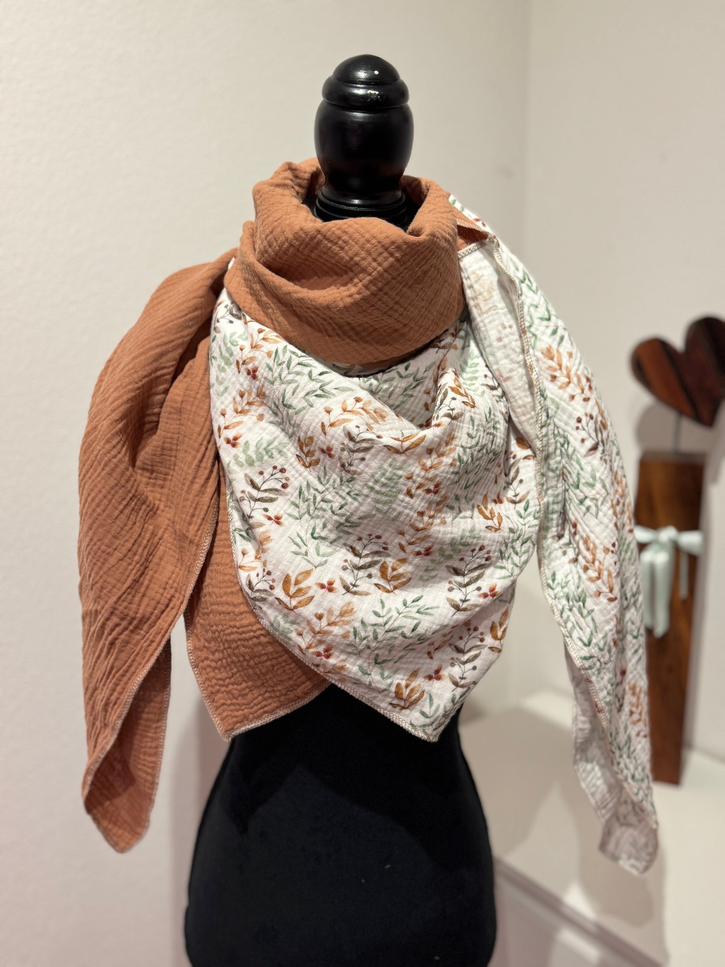 Musselin Halstuch - chlini Zwyg caramel