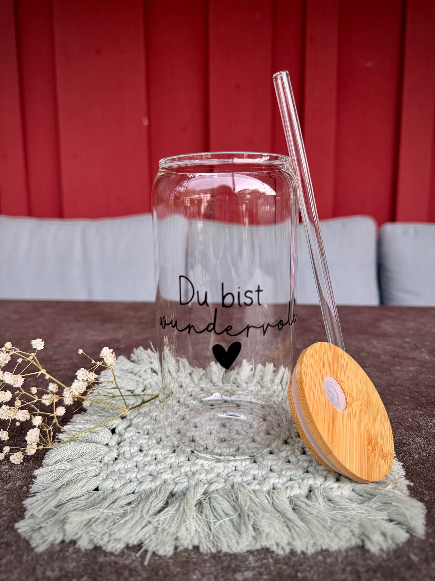 Trinkglas „Du bist wundervoll"