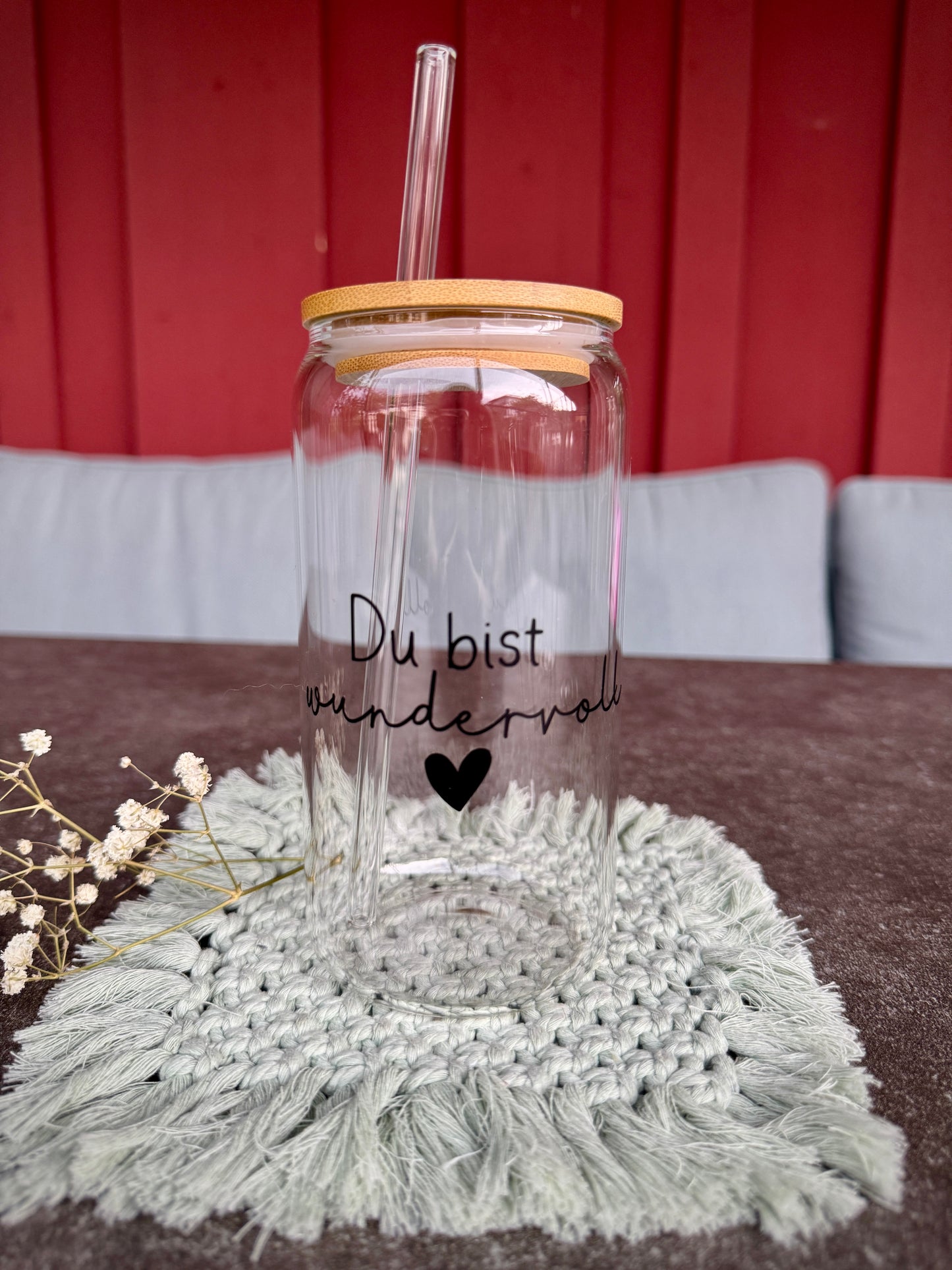 Trinkglas „Du bist wundervoll"