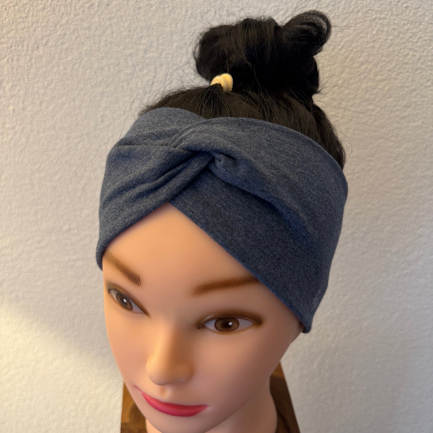 Knotenstirnband blau melange Optik