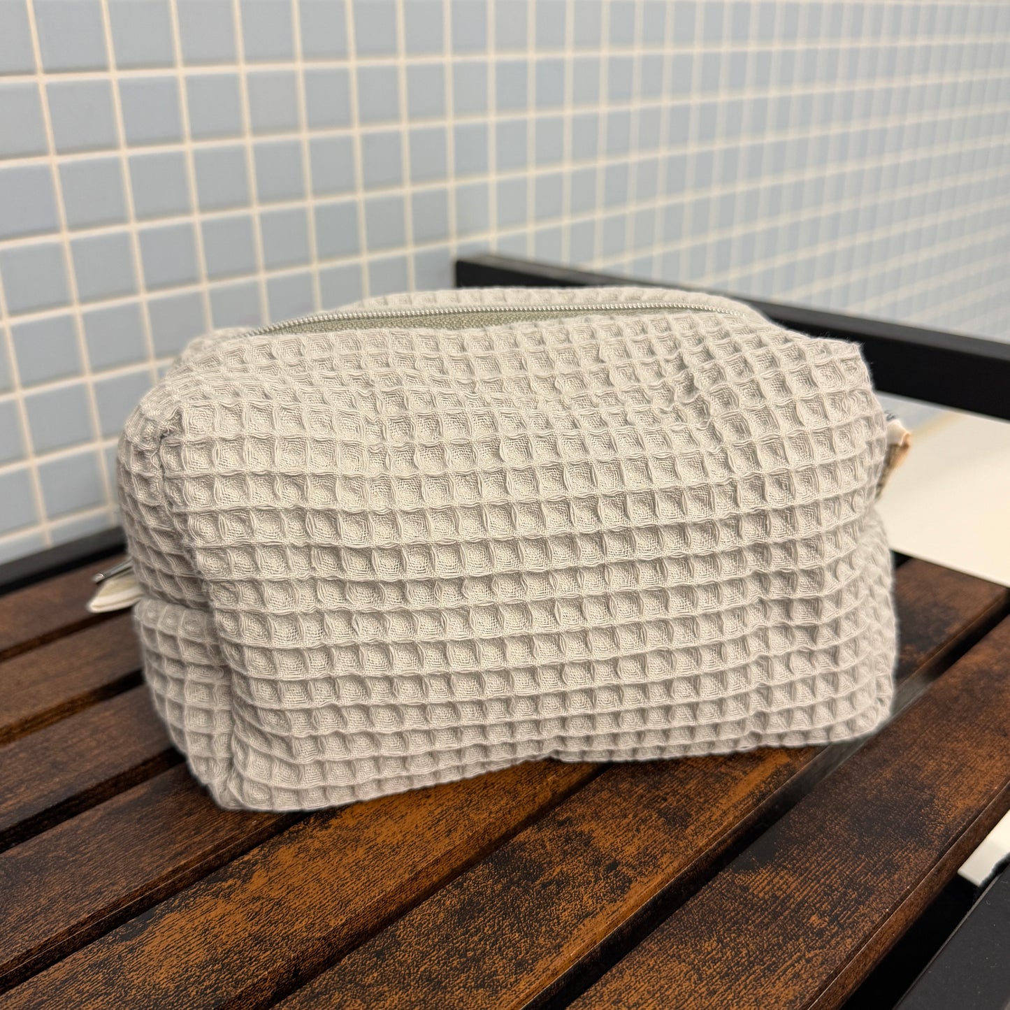 grau - Floral (waffelpique/ Innenstoff gemustert Baumwolle)