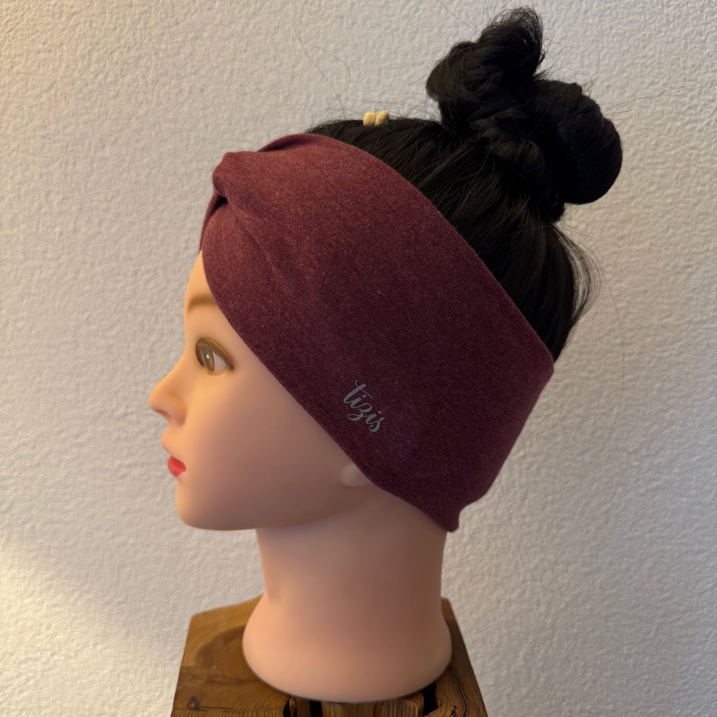 Knotenstirnband bordeaux melange Optik