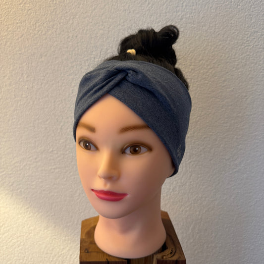 Knotenstirnband blau melange Optik