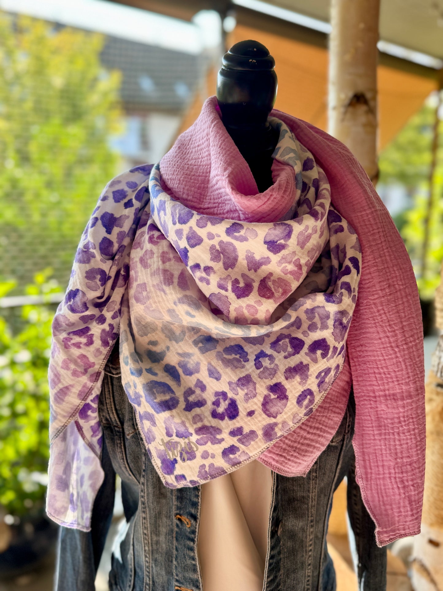 Musselin Halstuch -Leopard Bunt