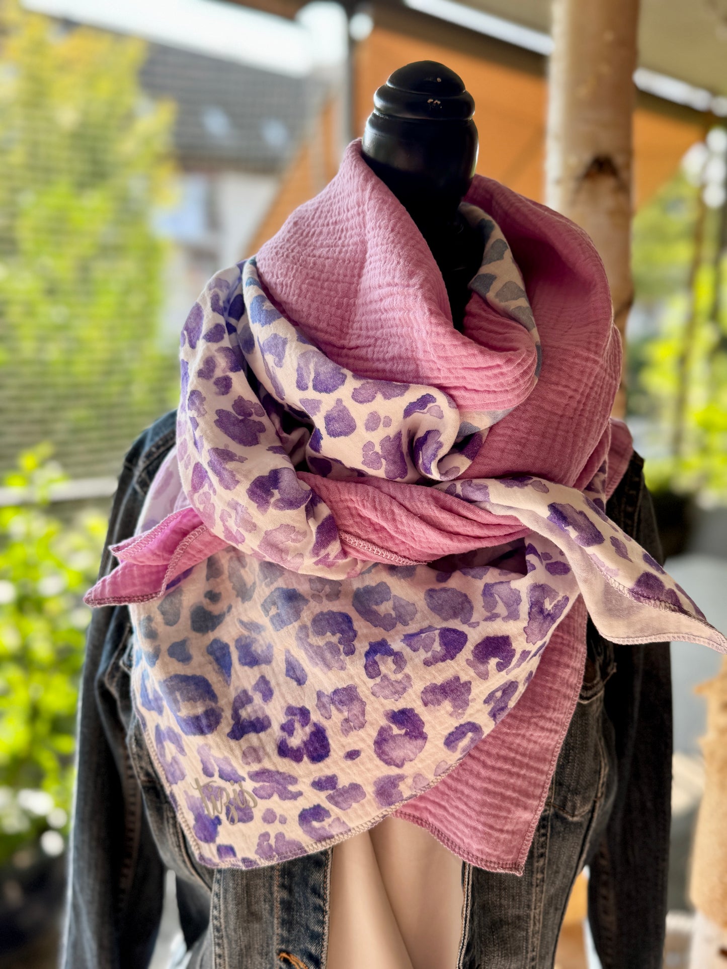 Musselin Halstuch -Leopard Bunt