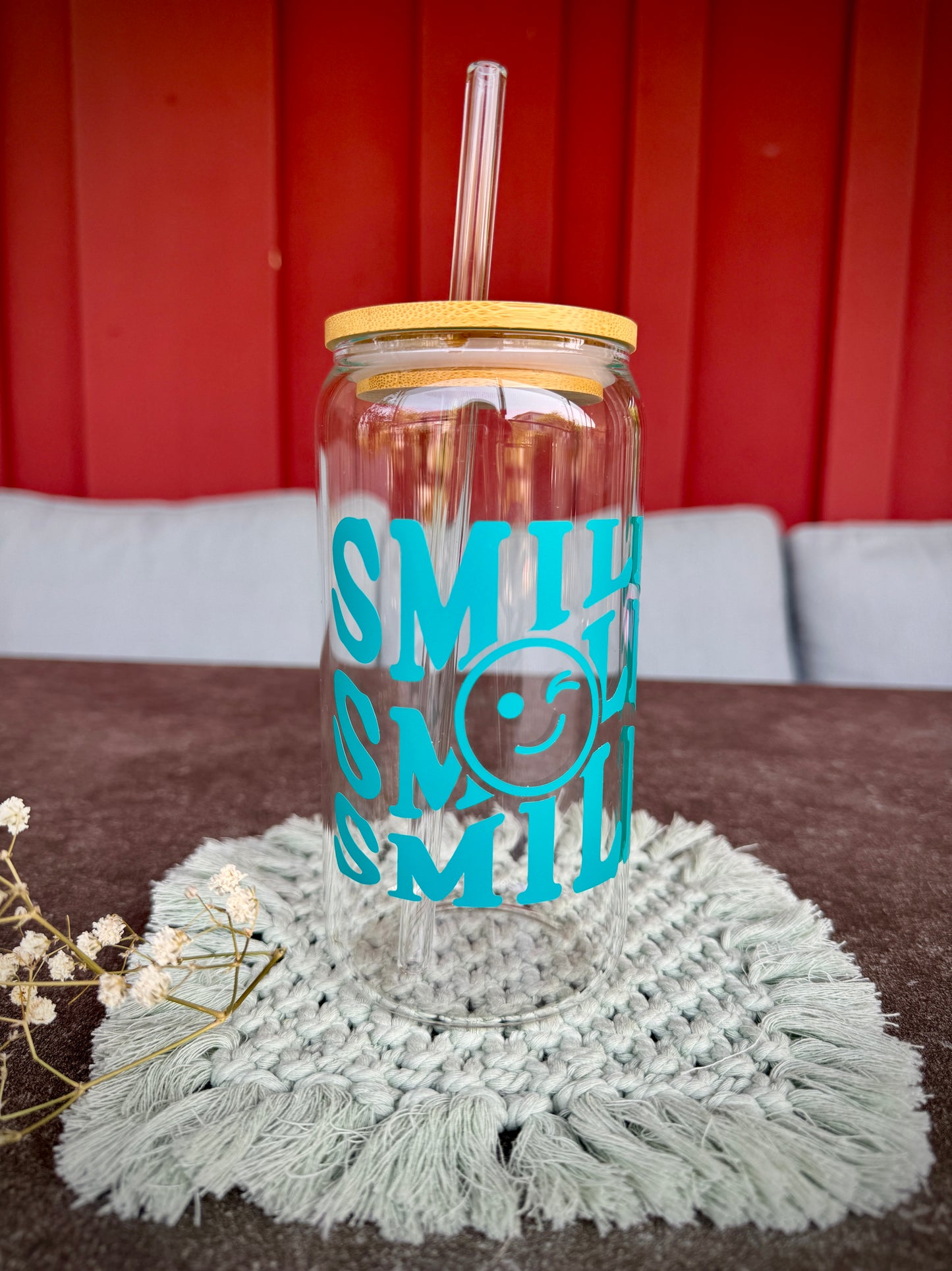 Trinkglas „Smile“ mit Gesicht