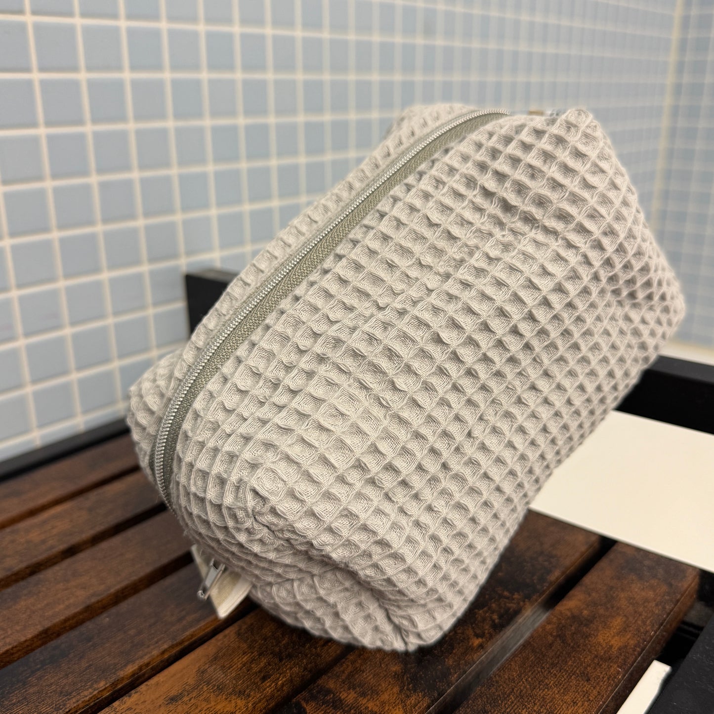 grau - Floral (waffelpique/ Innenstoff gemustert Baumwolle)