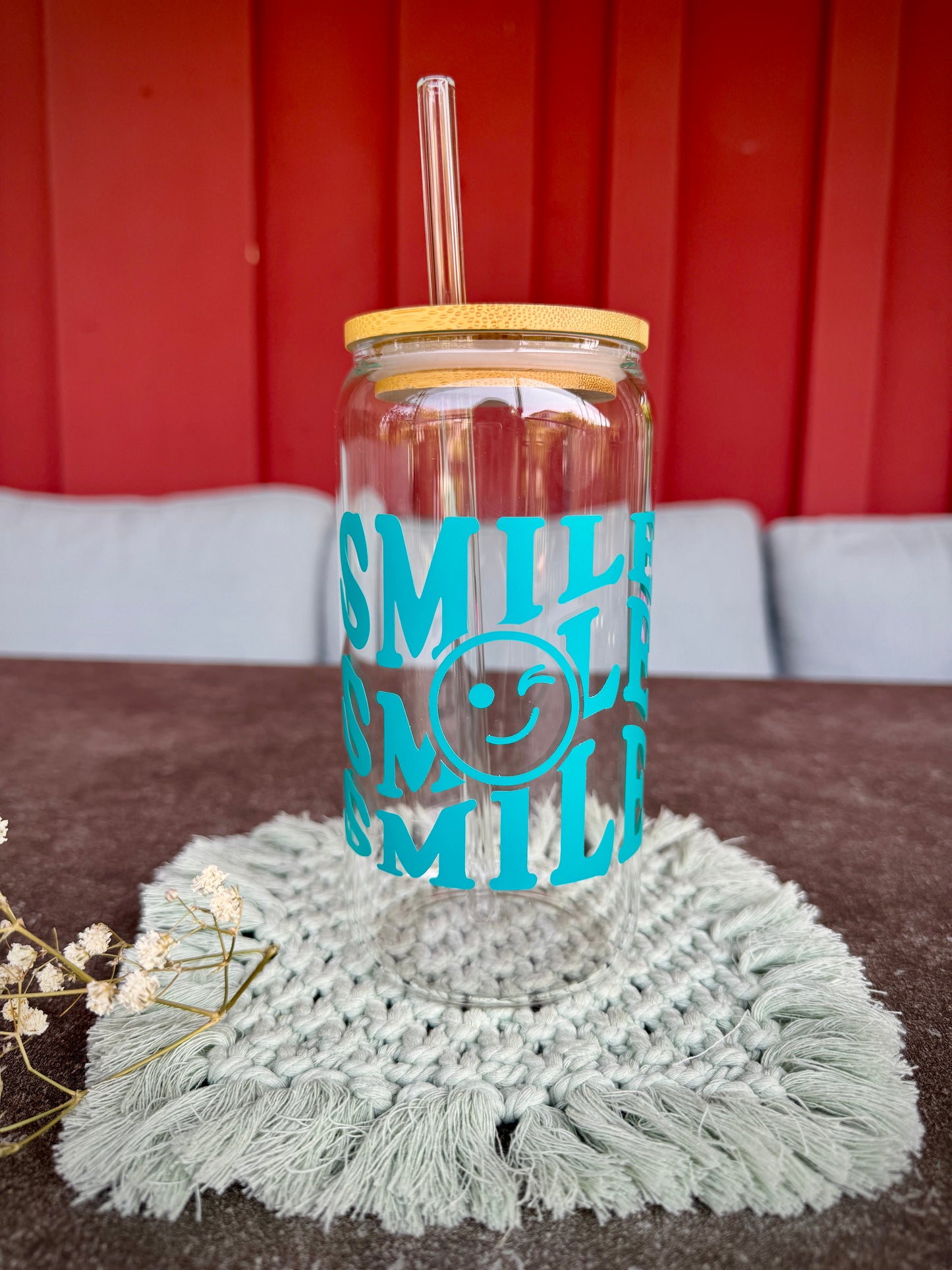 Trinkglas „Smile“ mit Gesicht