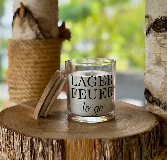 Windlicht mit Holzdeckel "Lagerfeuer to go"